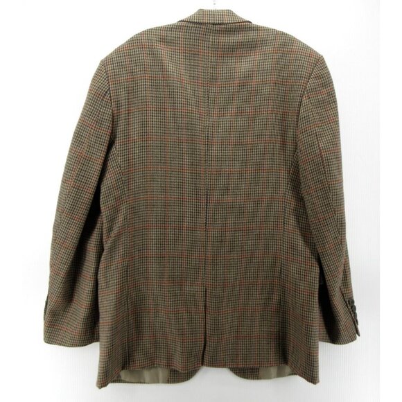 Travel Smith Sport Coat 42 Long Blazer Houndstooth Windowpane Wool - Picture 8 of 13